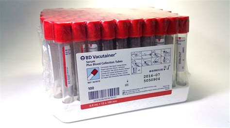 Bd Vacutainer Plain Blood Collection Tubes Serum Determination Ml
