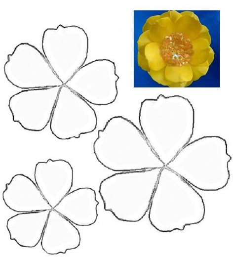 Flores De Foami Patrones Imagui Felt Flower Template Paper Flower