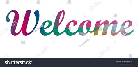Welcome Typography Text Banner Word Welcome Stock Illustration