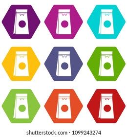 Tea Packed Paper Bag Icons 9 Stock Vector Royalty Free 679537903