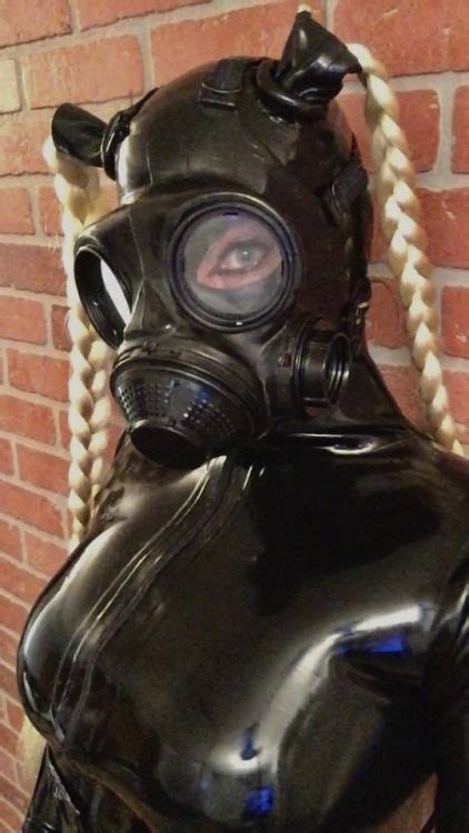 gas mask girl gas mask rubber catsuit