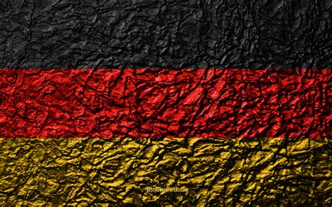 Download Wallpapers Flag Of Germany 4k Stone Texture Waves Texture