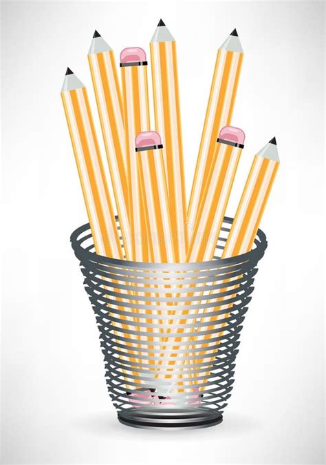 Pencils In Office Cup Stock Vector Illustration Of Student 21430358