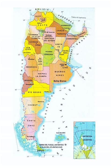 Mapas De Argentina Con Nombres Provincias Ciudades Capitales