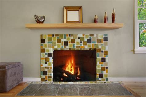Glass Tile Fireplace Watertown Tile And Stone Watertown