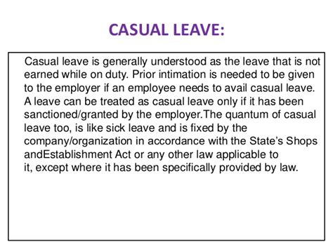 casual leave human resource management