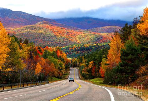 Scenic Autumn Road In The Adirondacks Region Of New York Photograph By
