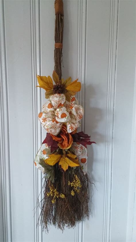 Autumn Cinnamon Broom By Dhoelercreations On Etsy Etsy Fall Wreath