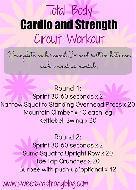 Total Body Cardio And Strength Workout Sweet And Strong
