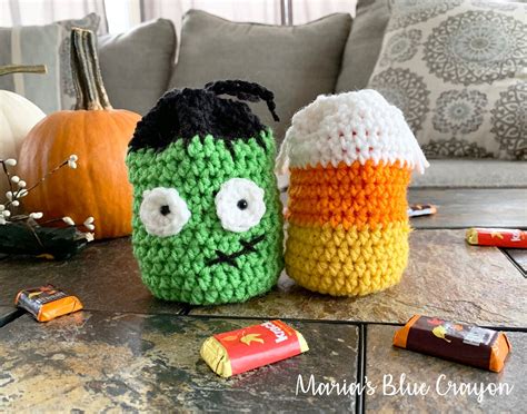 Crochet Halloween Treat Bags Crochet Candy Corn Treat Bag For Etsy