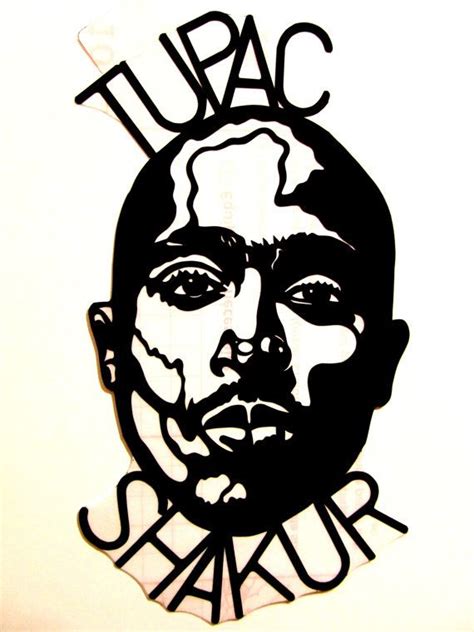 Tupac Shakur Pop Art Reusable Black Vinyl Decal Sticker 4x 8 Inches