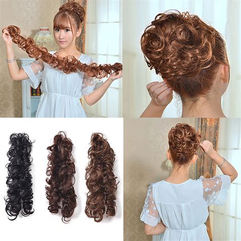 With 100% natural virgin hair, these quality clip ins blend in seamlessly to kinks and curls. Women Clip In Ponytail Wavy Horsetail Long Hairpieces ...