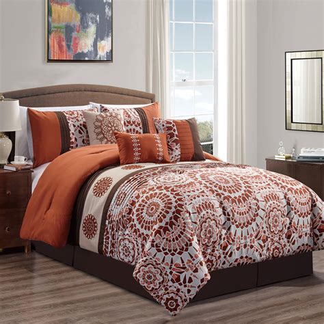 Floral boho hotel bedding sets. Unique Home Glade 7 Piece Comforter Set Abstract Circle ...