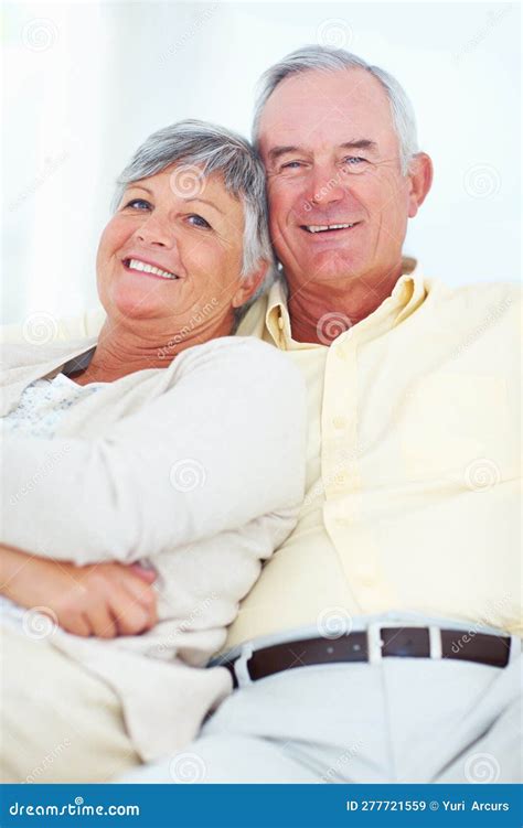 Smiling Mature Couple At Home Portrait Smiling Mature Couple At Home