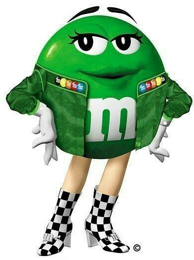 Green Mandm Ready To Race Mandm Characters Cartoon Miss Green