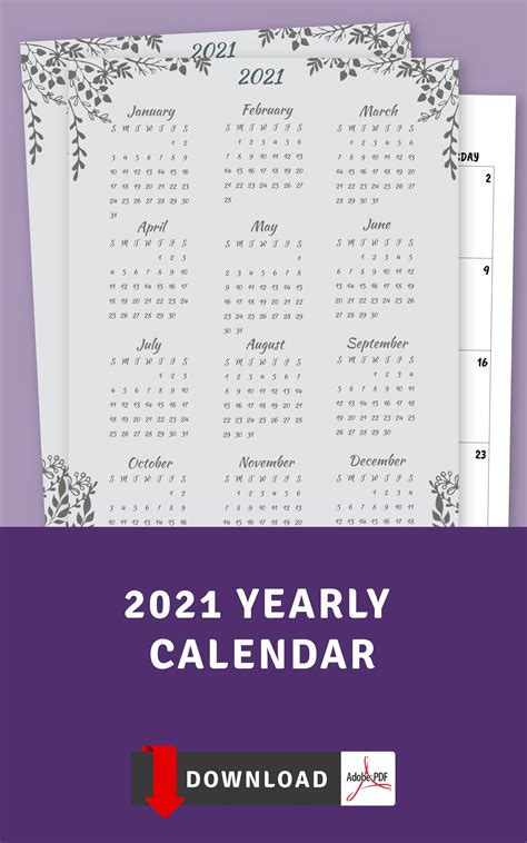This 2021 Yearly Calendar Helps You Well Prepared For Any Event