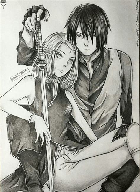 Thelittleanimesucker A Badass Couple By Arteyata Naruto Sketch