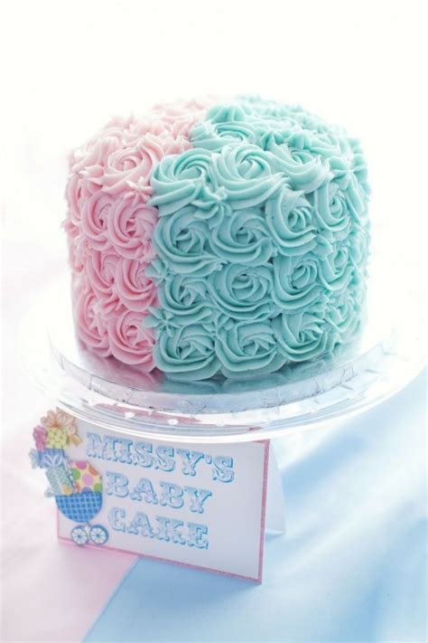 Gâteau Avec Fleur Rose Et Bleu 16072020