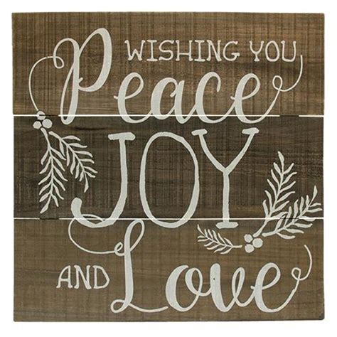 Peace Joy And Love Wooden Wall Sign 4200 Quantity Buy Now Peace
