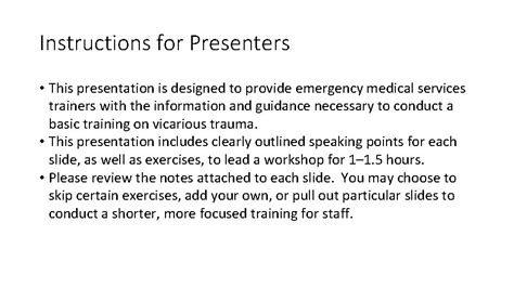 Instructions For Presenters This Presentation Is Designed To