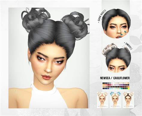 Sims 4 Hairs Miss Paraply Newsea`s Cauliflower Hair Retextured