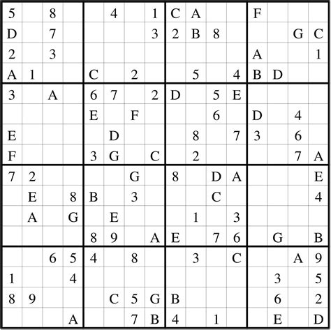 Mega Sudoku 16x16 Printable
