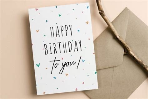 Birthday Card Printable Template Cute Graphic By