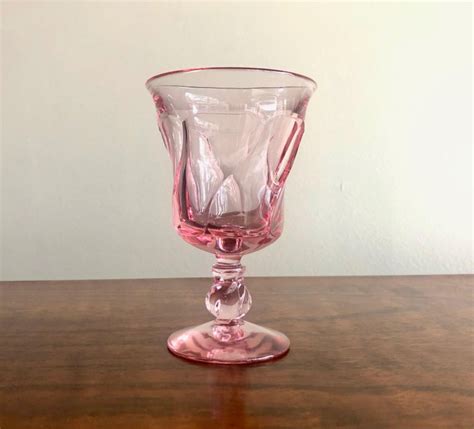 Set Of 8 Pink Fostoria Wine Glasses At 1stdibs