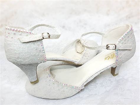 Glitter Lace Wedding Shoes Low Heel Glitter Wedding Shoes Low Etsy Uk