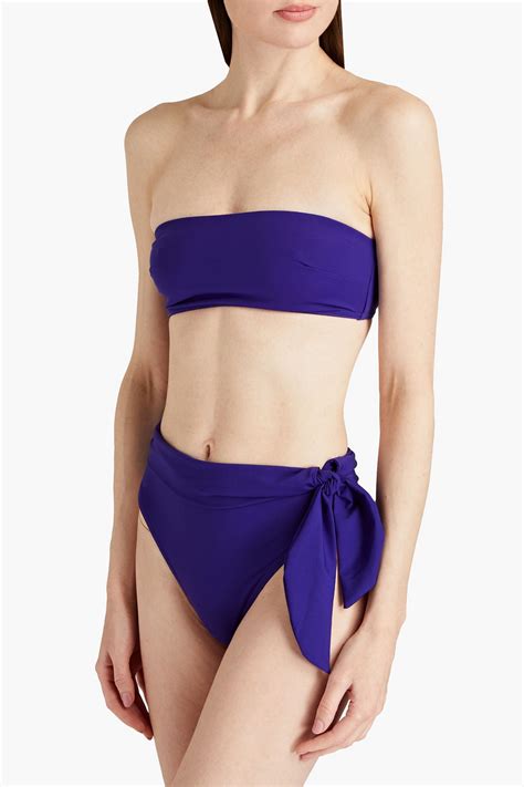 Zimmermann Separates Sculpt Bandeau Bikini Top In Indigo ModeSens