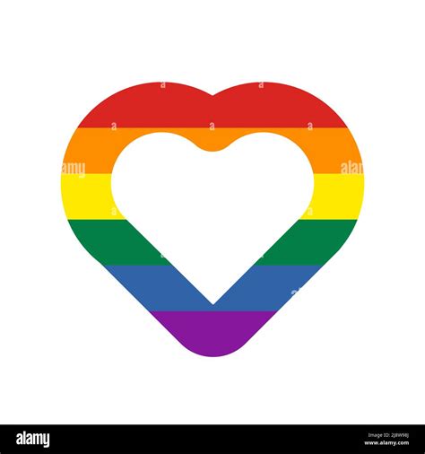 pride flag heart shape icon isolated on white background lgbt love modern sign vector