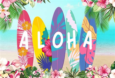 Aloha Luau Backdrop For Event Party Summer Tropical Hawaiian Etsy