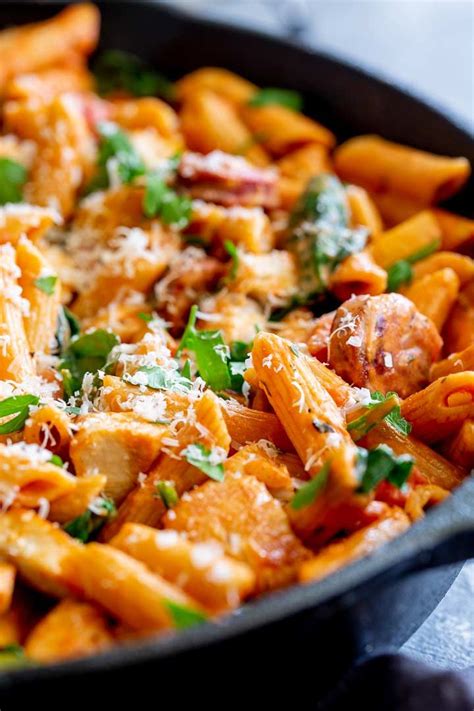 Add pasta and cook for 8 to 10 minutes or until al dente; This Easy Creamy Tomato Chicken and Chorizo Pasta takes under 30 minutes to cook! And is sure to ...