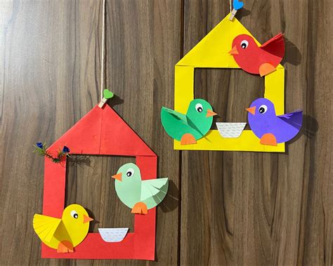 Birds Nest Paper Craft Bird Crafts Preschool Animal Crafts For Kids