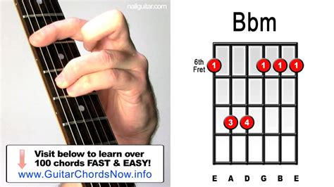 bbm minor guitar chord lesson easy learn how to play bar chords tutorial youtube