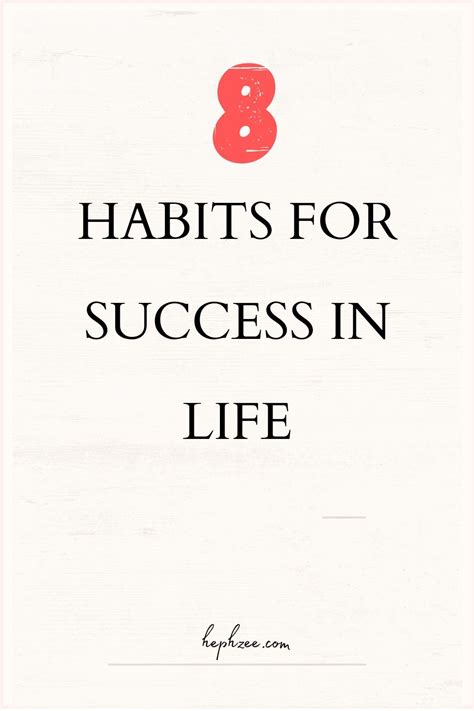 8 HABITS FOR SUCCESS IN LIFE in 2021 | Success, Definition of success ...