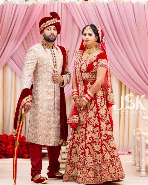 Couple S Wedding Portraits Red Lengha Bride And Groom Jsk Photography Indian Wedding Dress