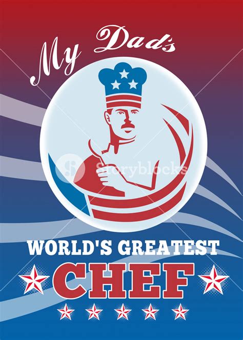 Worlds Greatest Dad Chef Greeting Card Poster Royalty Free Stock Image