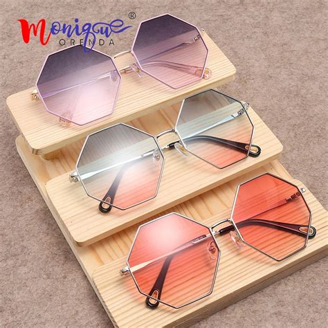 Sunglasses Women Oversized Frame Polygon Sunglasses Men Brand Designer Gradient Lens Sun Glasses