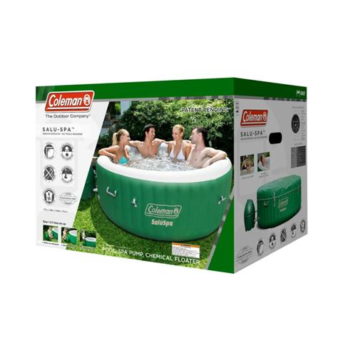 Coleman 77 X 28 Saluspa Inflatable Hot Tub W Massage 4 6 Person Green White For Sale From