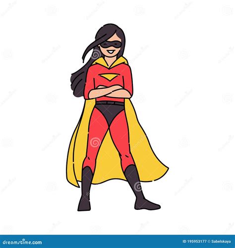 Ilustração Isolada Do Vetor De Desenho De Super heróis E Super poderosas Mulheres Ilustração do