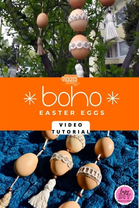 2020 Boho Easter Egg Decor Video Tutorial Easter Egg Crafts Easter