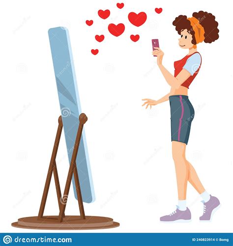 Girl Taking Selfies Illustration For Internet And Mobile Website Stock Vector Illustration Of