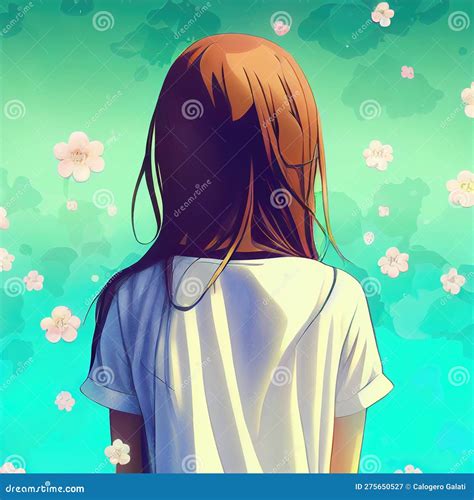Lonely Anime Girl Thinking About Life Colorful Illustration Ai