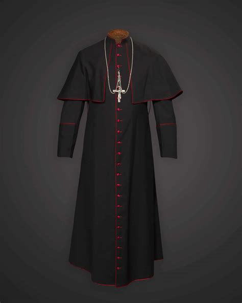 buy a mass cassock bishop black with red trim tela and other fine clerical apparel at mcgreevy s