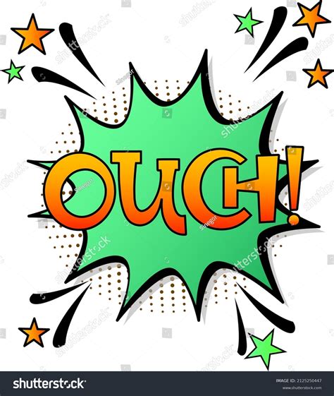 Comic Lettering Ouch Vector Bright Cartoon Stock Vector Royalty Free