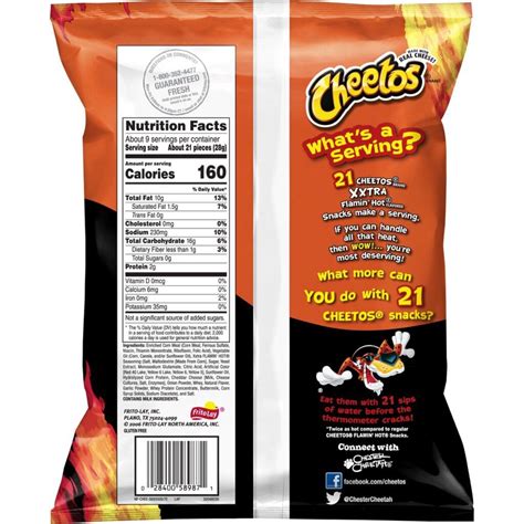 Cheetos Xxtra Flamin Hot Crunchy Cheese Flavored Snacks Oz Bag My Xxx
