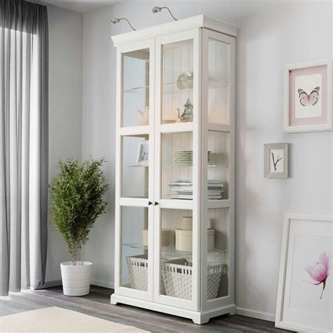 Liatorp White Glass Door Cabinet 96x214 Cm Ikea Glass Cabinet