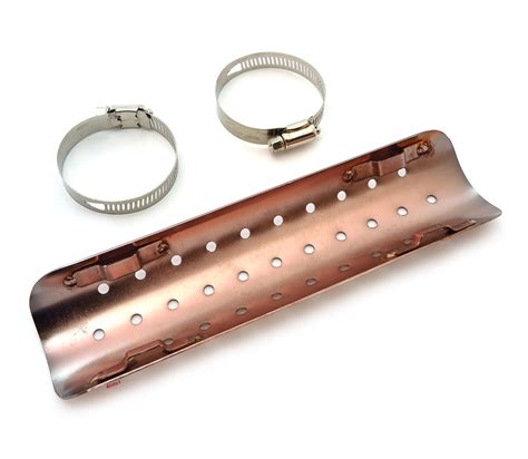 9 Brushed Copper Perforated Exhaust Heat Shield