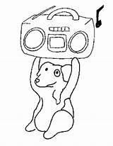 Coloring Radio Dog sketch template
